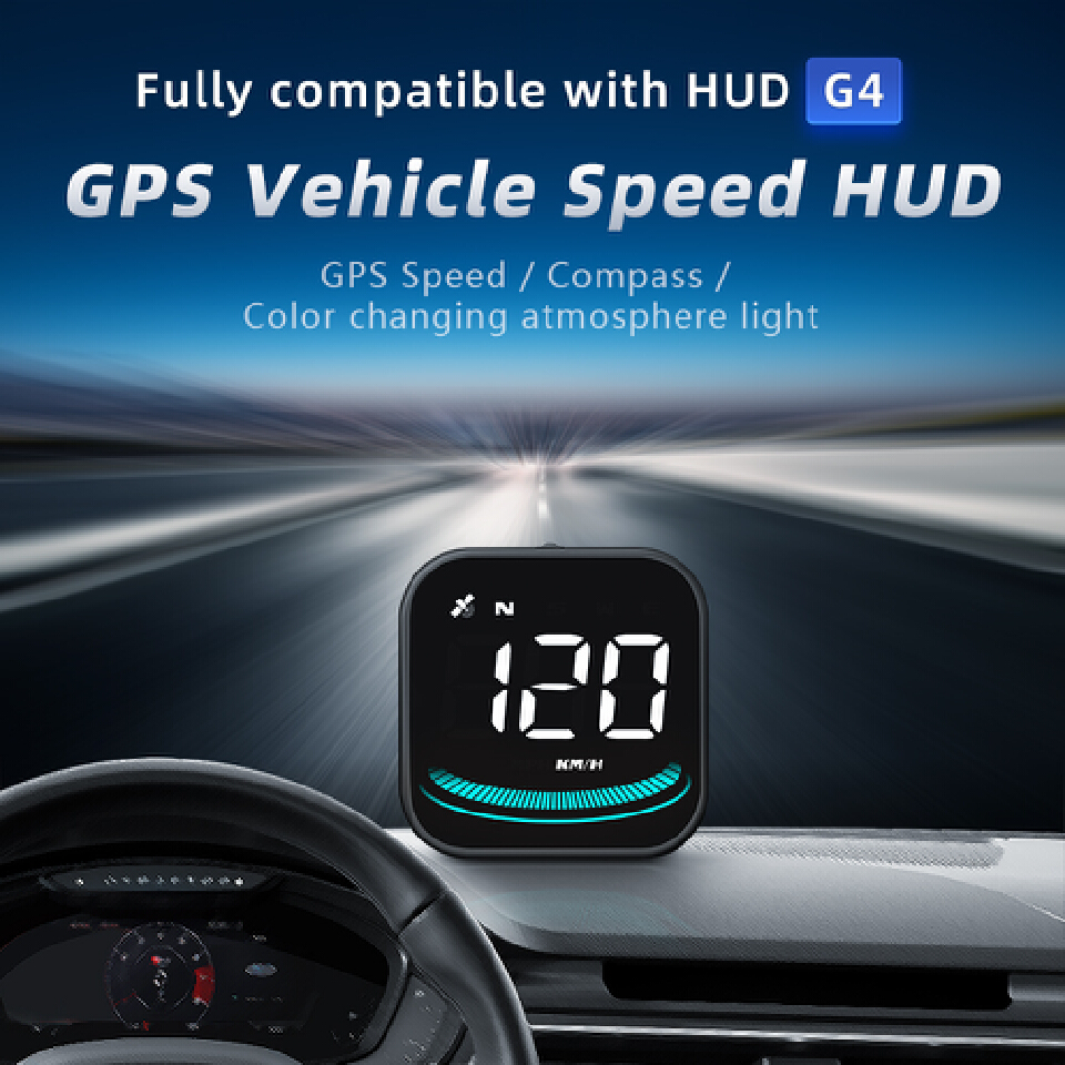 G4 Auto HUD GPS Head Up Display Car Projector Speedometer With Compass Security Alarm Car Electronic Accessories