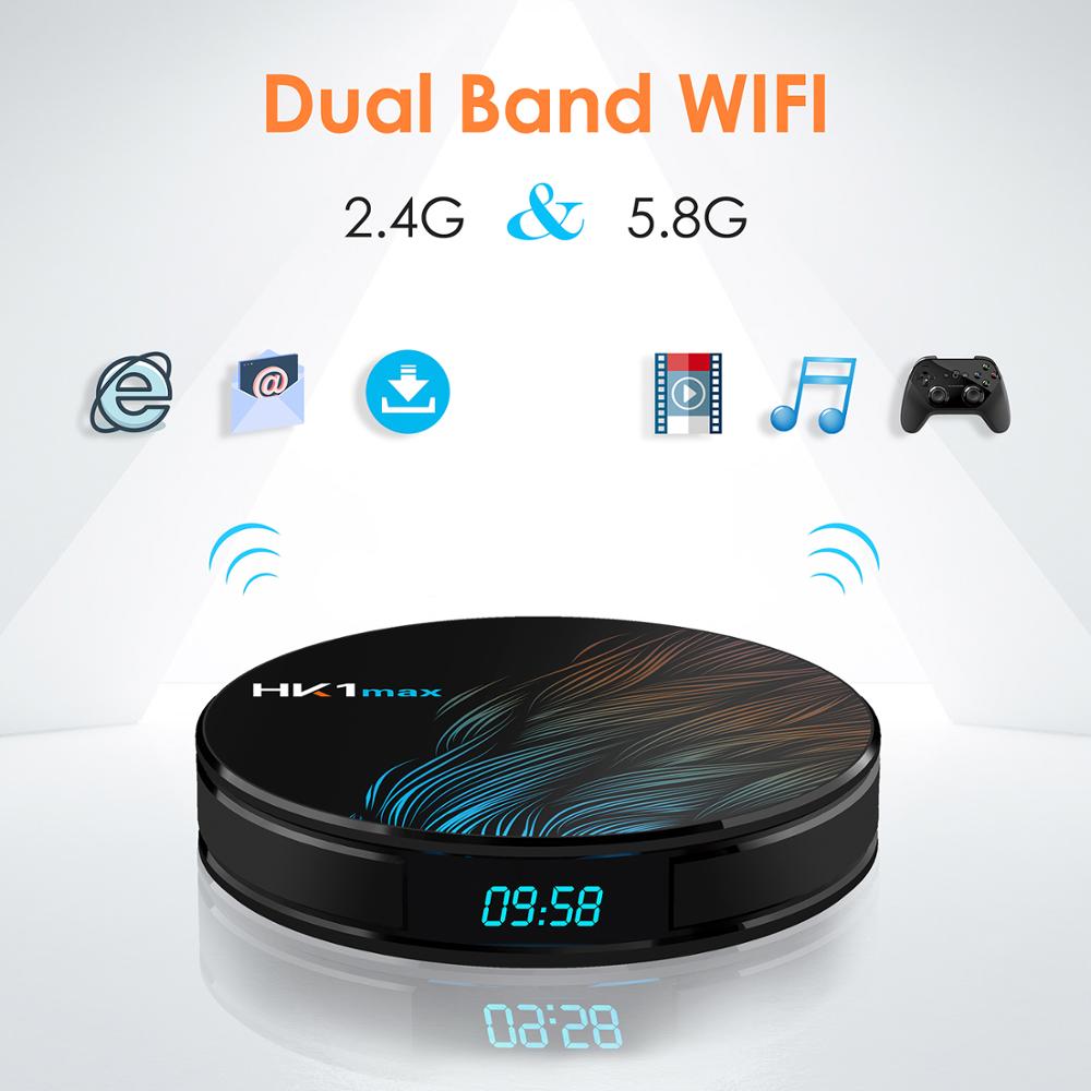 Smart TV Box Android 10 RK3318 4K 1080P Media Player H.265 BT4.0 USB3.0 Android 10.0 HK1 MAX Smart Set Top Box