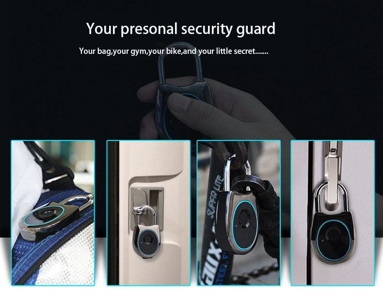 Smart Convenient Home Travel Luggage Gym Cabinet Dormitory Fingerprint Padlock Door Lock Intelligence Padlock