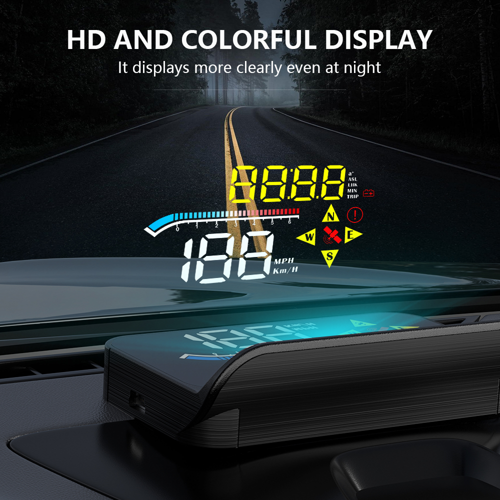 M17 OBD HUD Car GPS Digital Speedometer Projector Auto Fuel Consumption Head-up Display Projection On All Cars