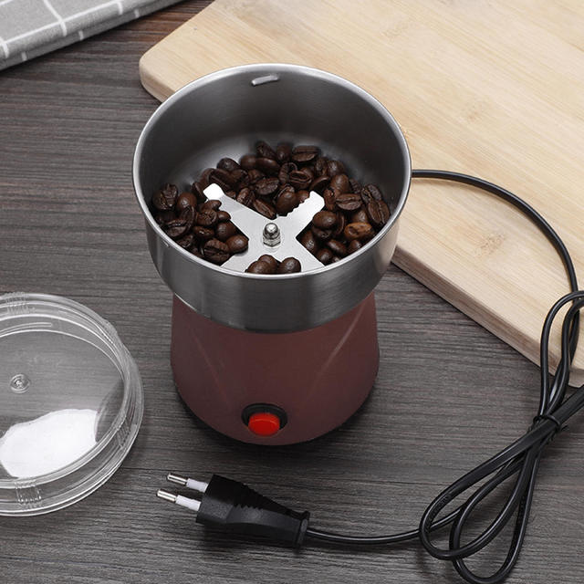 Electric Coffee Bean Grinder Household Portable Stainless Steel Blade Multifunction Grain Grinder Spice Grinder for Daily Use