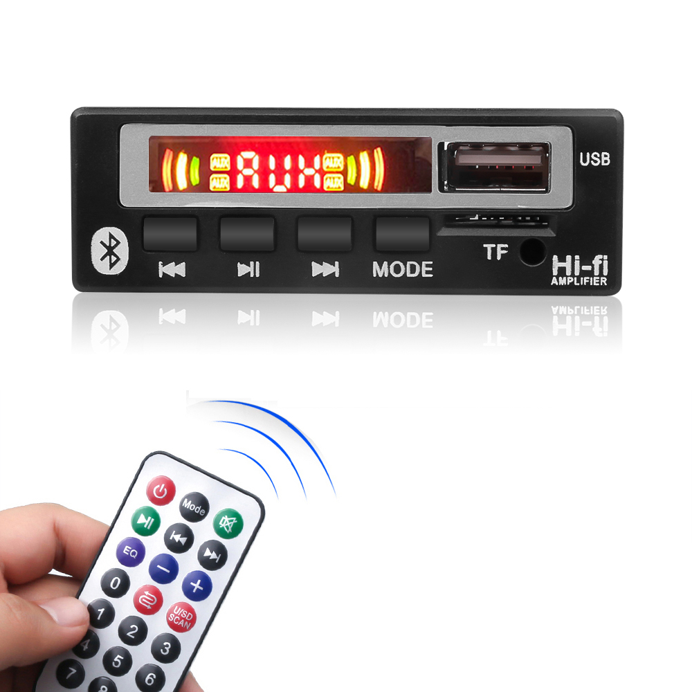 Car Audio USB TF FM Radio Module Wireless Bluetooth 5V 12V MP3 WMA Decoder Board MP3 Player with Remote Control For Car