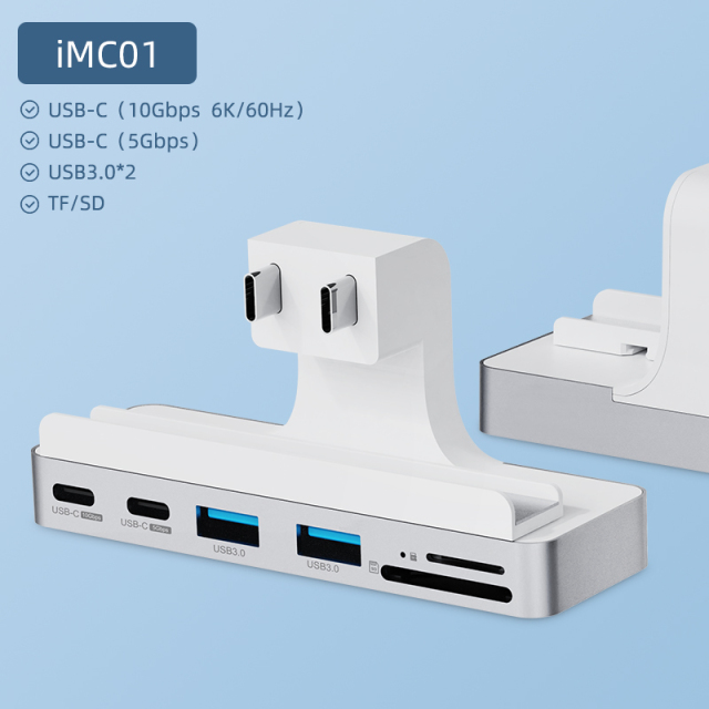USB C Clamp Hub Type-c for 2021 iMac with USB C USB 3.0 Micro/SD Card Reader 4K HD Docking Station iMac Accessories