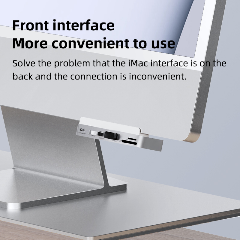 USB C Clamp Hub Type-c for 2021 iMac with USB C USB 3.0 Micro/SD Card Reader 4K HD Docking Station iMac Accessories