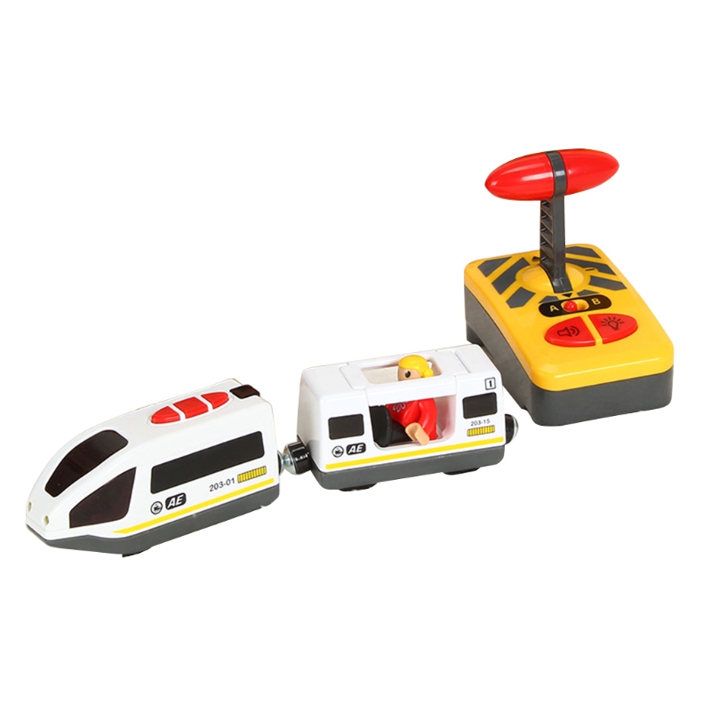 RC Electric Train Compatible Wooden Thomas Track Toys Engine Model Battery Operated Teaching Demonstration Children's Game Room