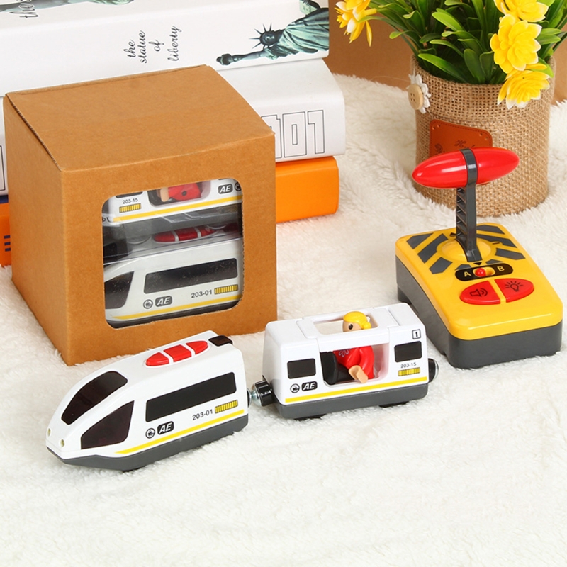 RC Electric Train Compatible Wooden Thomas Track Toys Engine Model Battery Operated Teaching Demonstration Children's Game Room