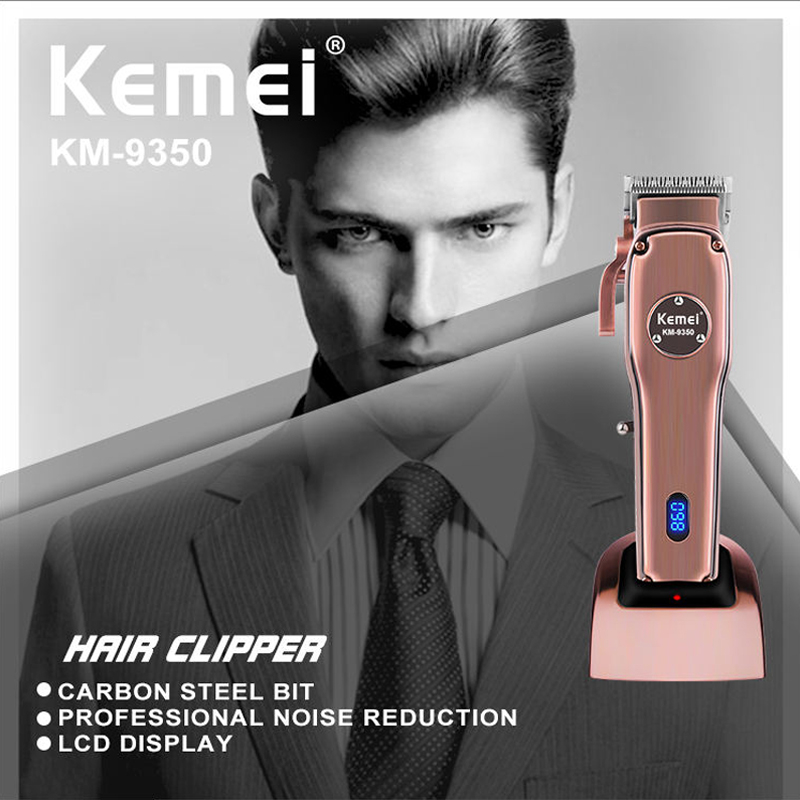 9350 rechargeable adjustable hair clipper professional hair trimmer for men electric beard hair cutter machine with base