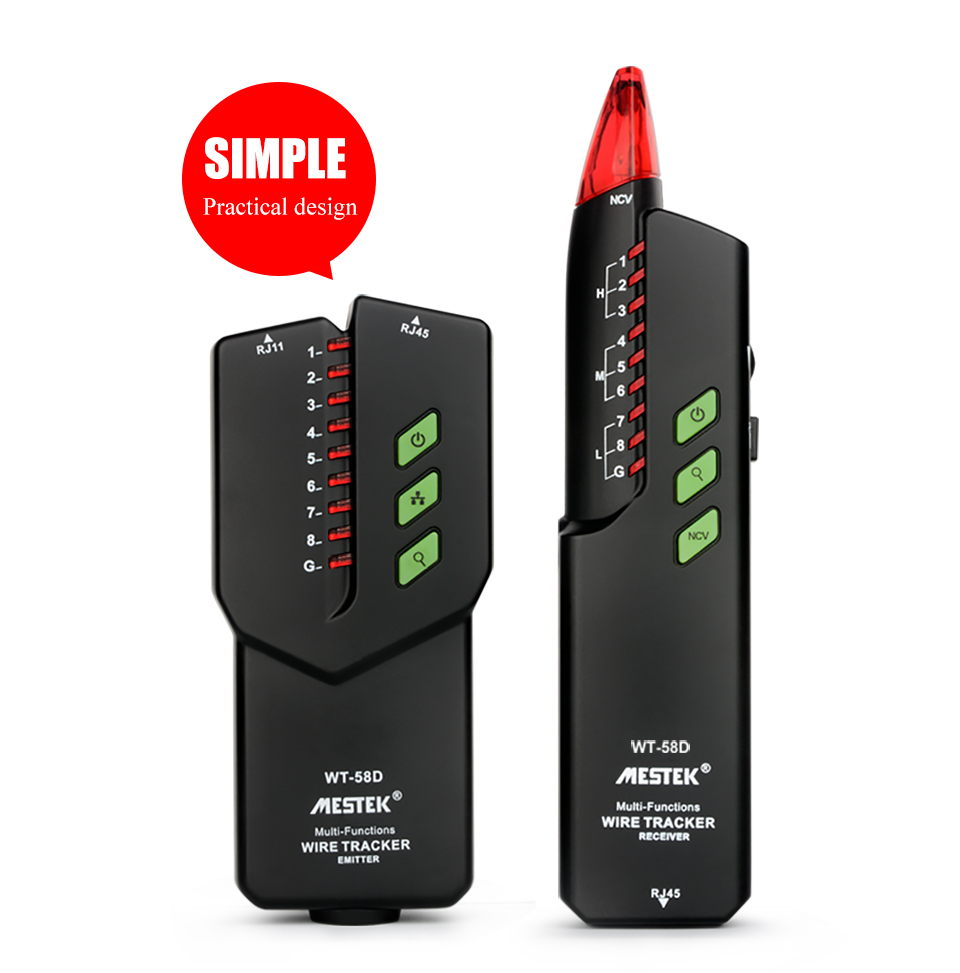 RJ11 RJ45 No Interference Telephone Wire Tracker Tracer Toner Ethernet Lan Network Cable Tester NVC Detector Line Finder