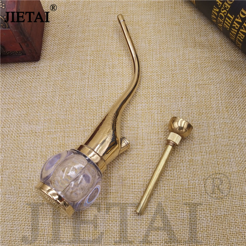 Brass Dual-use Mini Hookah Shisha Chicha Smoke Pipe Cosy Moment Cigarette Filter Tube  Smoking Water Pipes Kitchen Dining room appliances