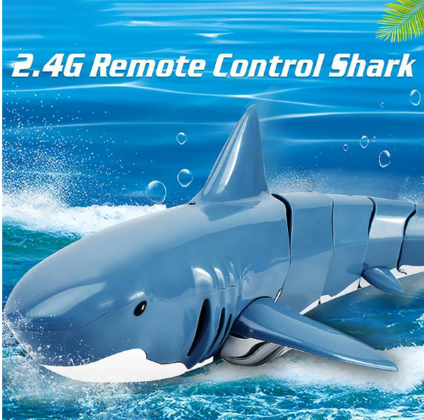 RC Shark Fish Boat 2.4G Radio Simulation Waterproof Model Electronic Remote Control Toys For Children Gift Swimming  Animal