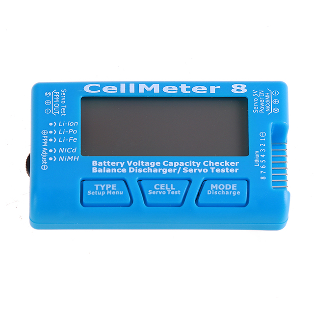 Battery Tester RC CellMeter 8 Digital Battery Checker Detector Battery Voltage Tester Checking For LiPo LiFe Li-ion NiMH Nicd