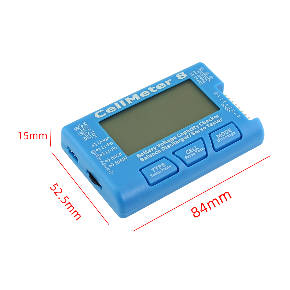 Battery Tester RC CellMeter 8 Digital Battery Checker Detector Battery Voltage Tester Checking For LiPo LiFe Li-ion NiMH Nicd