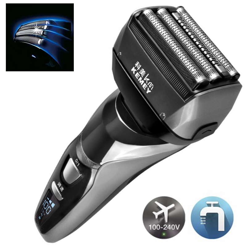 3-speed electric shaver for men rechargeable beard electric razor wet dry facial shaving machine 4-blade system