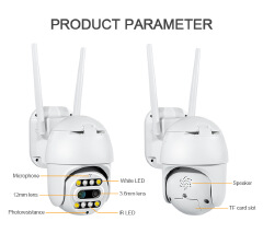 Zoom Carecam Pro Dual Lens Night Vision Outdoor Wireless Security WiFi CCTV PTZ IP Camera