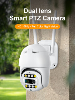 Zoom Carecam Pro Dual Lens Night Vision Outdoor Wireless Security WiFi CCTV PTZ IP Camera