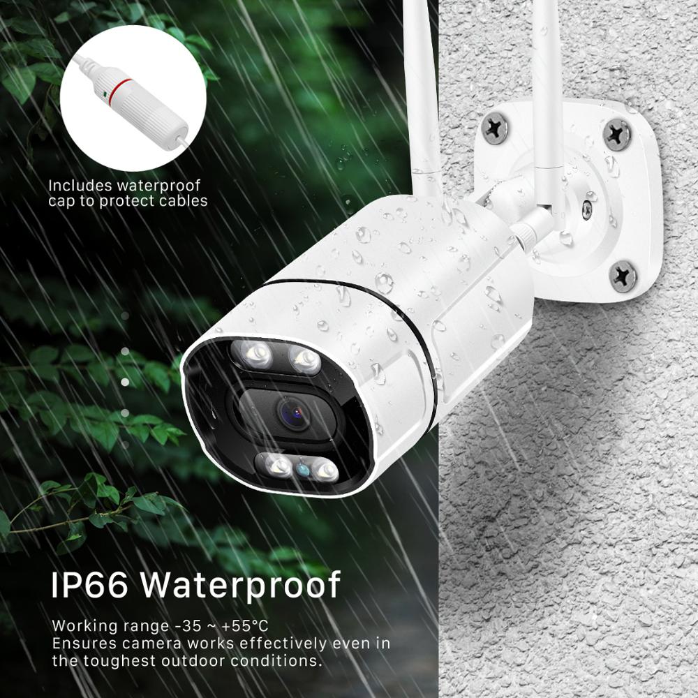 IP Camera Wifi Outdoor Ai Human Detect Audio Wireless Camera 1080P HD Color Infrared Night Vision Security CCTV Camera