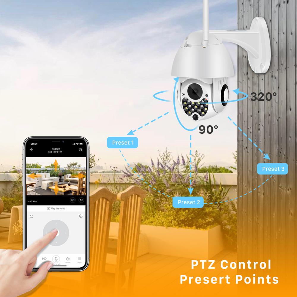 Dual-Light Wireless 1080P PTZ Camera Outdoor IP66 Waterproof Two-way Audio WIFI 2MP CCTV Security Camera