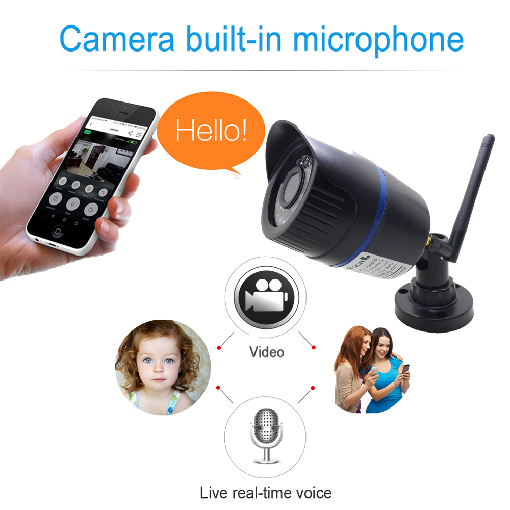 Wifi IP Camera 1080P Wireless P2P CCTV Bullet Camera TF Card Slot Surveillance Security Video Audio cameras
