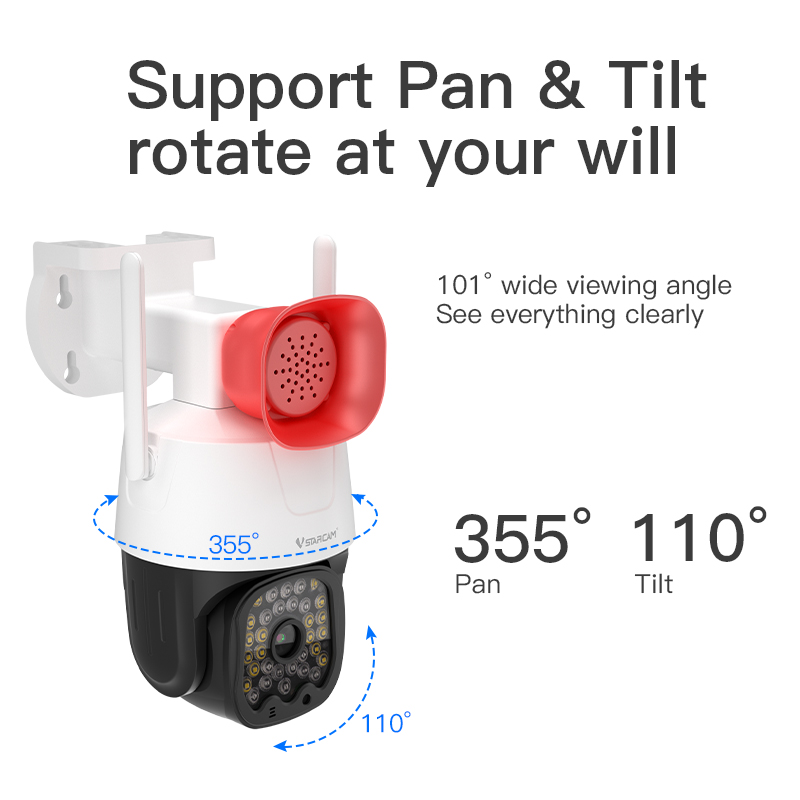 New Outdoor HD WiFi Security Camera Lights With Trumpet High Decibel Alarm Waterproof Dustproof Night Vision