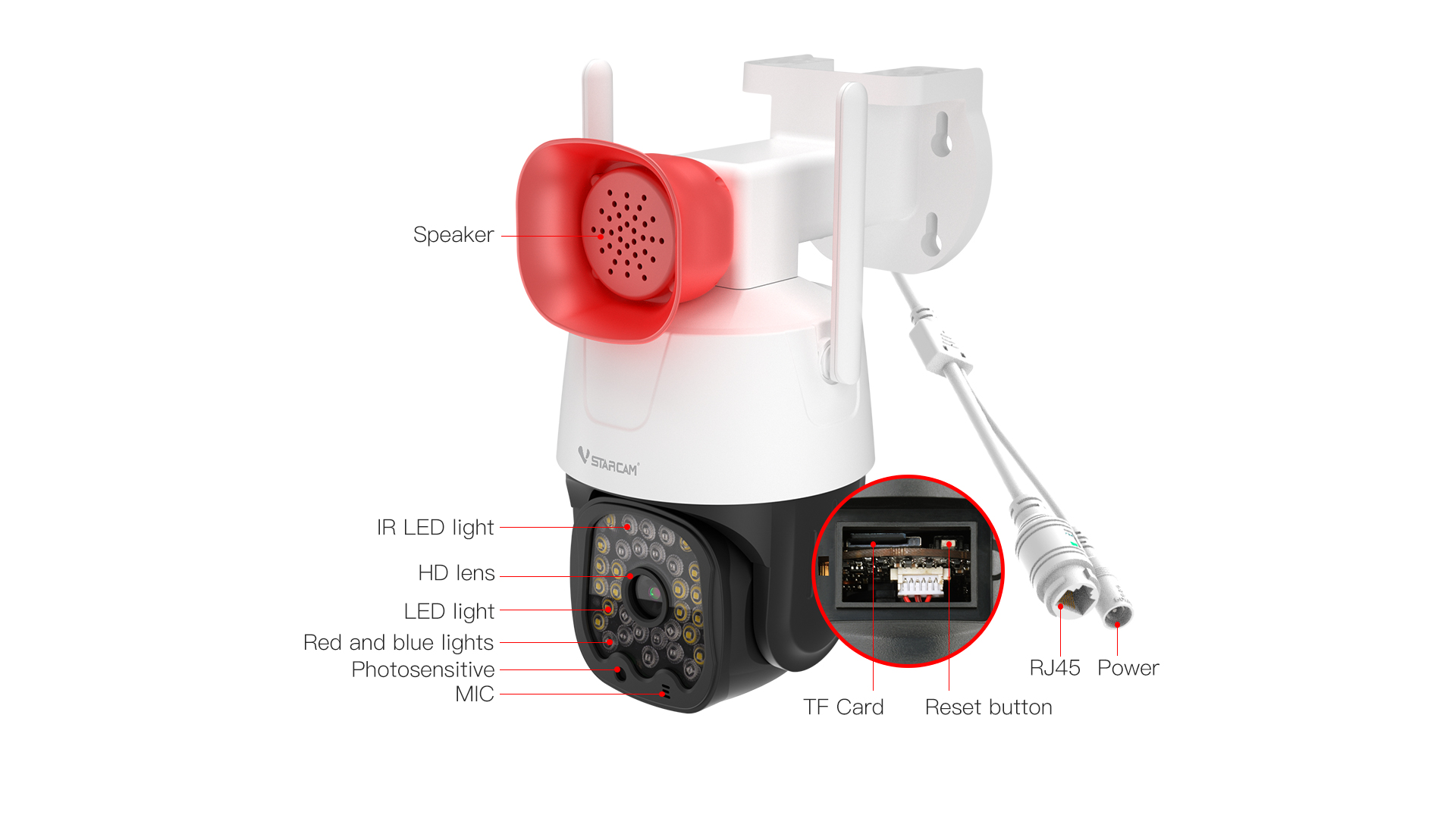 New Outdoor HD WiFi Security Camera Lights With Trumpet High Decibel Alarm Waterproof Dustproof Night Vision