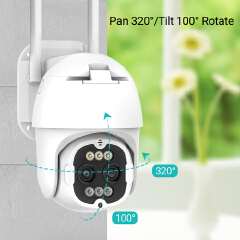 PTZ WIFI Camera 8X Hybrid Zoom 2.8+12mm Dual Lens Waterproof Outdoor AI Human Tracking Auto Zoom Surveillance Cam