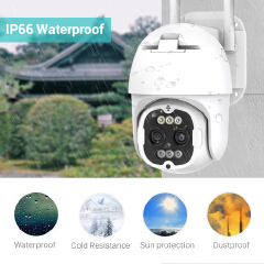 PTZ WIFI Camera 8X Hybrid Zoom 2.8+12mm Dual Lens Waterproof Outdoor AI Human Tracking Auto Zoom Surveillance Cam