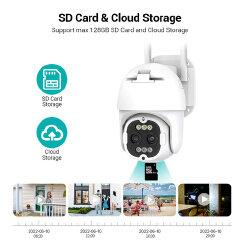 PTZ WIFI Camera 8X Hybrid Zoom 2.8+12mm Dual Lens Waterproof Outdoor AI Human Tracking Auto Zoom Surveillance Cam