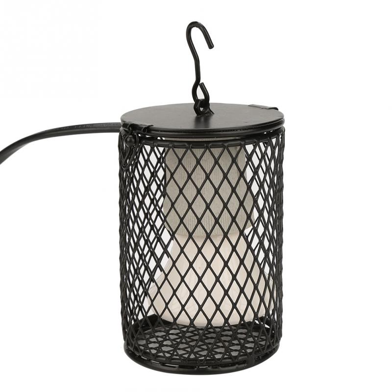 Pet Reptile Heating Lamp Infrared Ceramic Light With Safety Cage Emitter Heat Lamp Chickens Reptile Animals Heater Pet Supplies