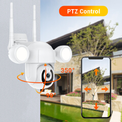 3MP Floodlight Wifi Camera Waterproof Outdoor PTZ Camera Auto Tracking Human Detection Colorful Nightvision Smart Life