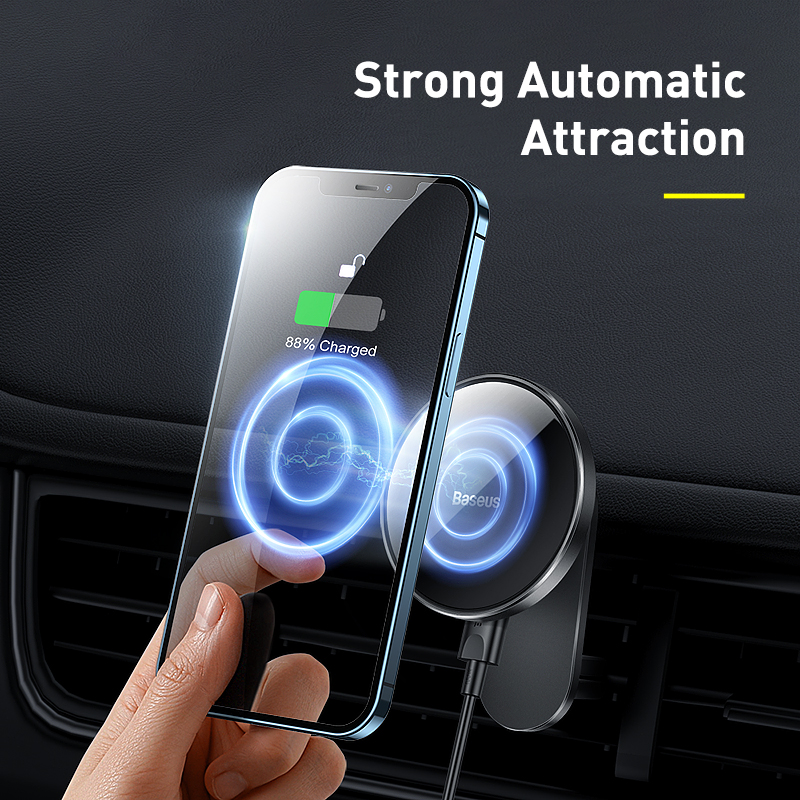 Magnetic Car Phone Holder Wireless Charger for iPhone 13 iPhone 12 Pro Max Wireless Charging Car Charger Phone Holder