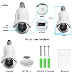 3MP 5G WiFi Surveillance Camera Bulb 360 Panoramic IR Night Vision Waterproof Security Video Lamp CCTV Security Wireless Camera