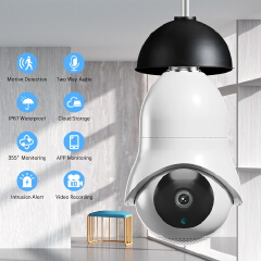 3MP 5G WiFi Surveillance Camera Bulb 360 Panoramic IR Night Vision Waterproof Security Video Lamp CCTV Security Wireless Camera