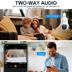 3MP 5G WiFi Surveillance Camera Bulb 360 Panoramic IR Night Vision Waterproof Security Video Lamp CCTV Security Wireless Camera