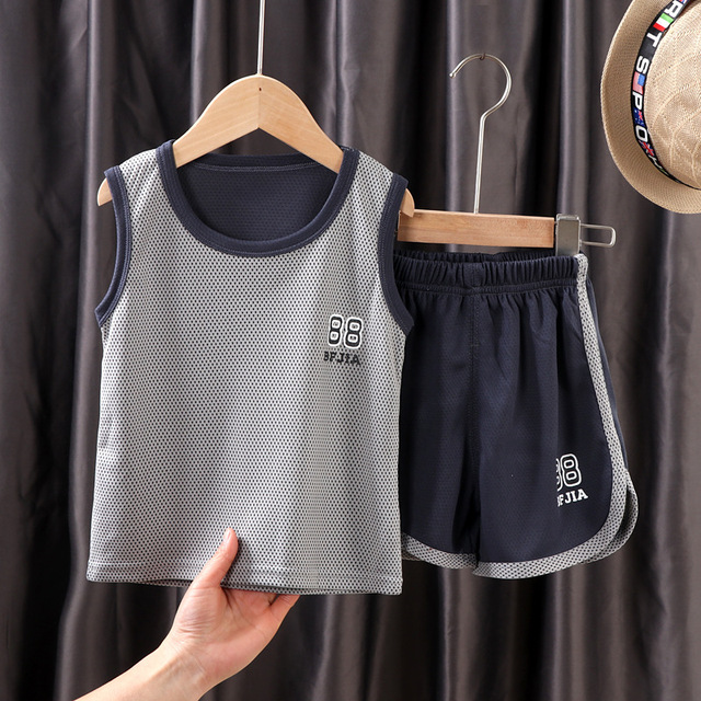 Summer Clothes for Children Shorts Kids Girl Boy Tracksuit Pijamas Sweatshirts T-shirts Teenage Sports Print Vest Two Pieces Set