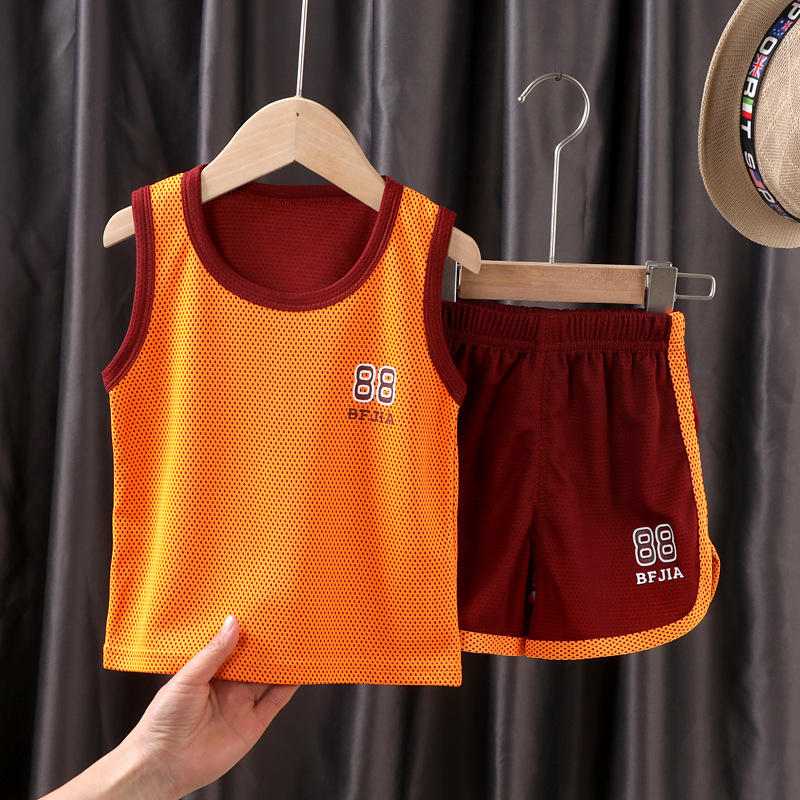 Summer Clothes for Children Shorts Kids Girl Boy Tracksuit Pijamas Sweatshirts T-shirts Teenage Sports Print Vest Two Pieces Set