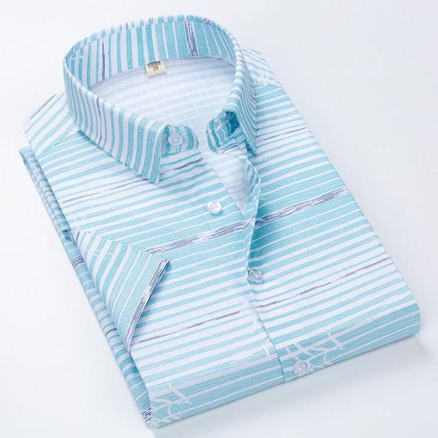 Men's Casual Plaid Shirt Comfortable Special Design Short Sleeve Shirts High Quality 100% Cotton Easy-care Smart Shirts