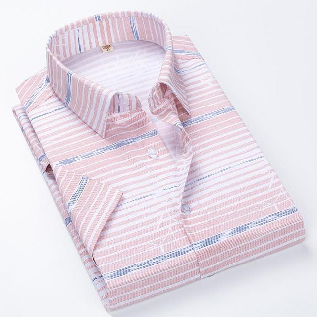 Men's Casual Plaid Shirt Comfortable Special Design Short Sleeve Shirts High Quality 100% Cotton Easy-care Smart Shirts