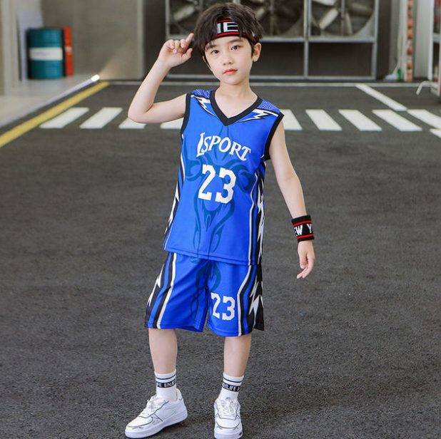 Summer Kids Clothing For Boys Sport Basketball Clothes Suit Children Leisure Letters Teen Boy Quick-Drying Vest T-Shirt 2Pcs Set