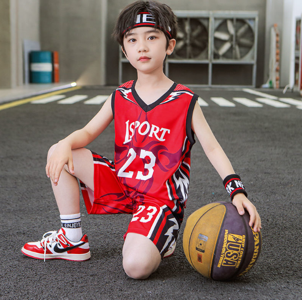 Summer Kids Clothing For Boys Sport Basketball Clothes Suit Children Leisure Letters Teen Boy Quick-Drying Vest T-Shirt 2Pcs Set