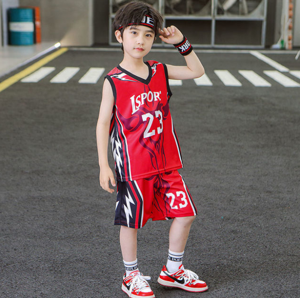 Summer Kids Clothing For Boys Sport Basketball Clothes Suit Children Leisure Letters Teen Boy Quick-Drying Vest T-Shirt 2Pcs Set
