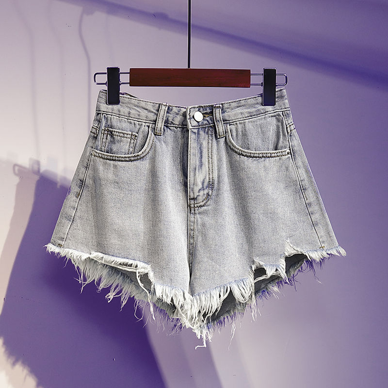 Summer High Waist Fashion Korean Ripped Wide Leg Loose Hot Short Pants Casual Vintage Aesthetic Women's Jean Denim Shorts Female