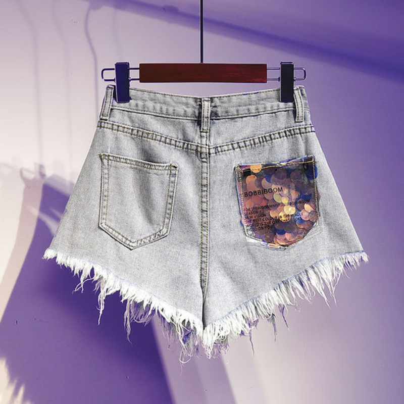Summer High Waist Fashion Korean Ripped Wide Leg Loose Hot Short Pants Casual Vintage Aesthetic Women's Jean Denim Shorts Female