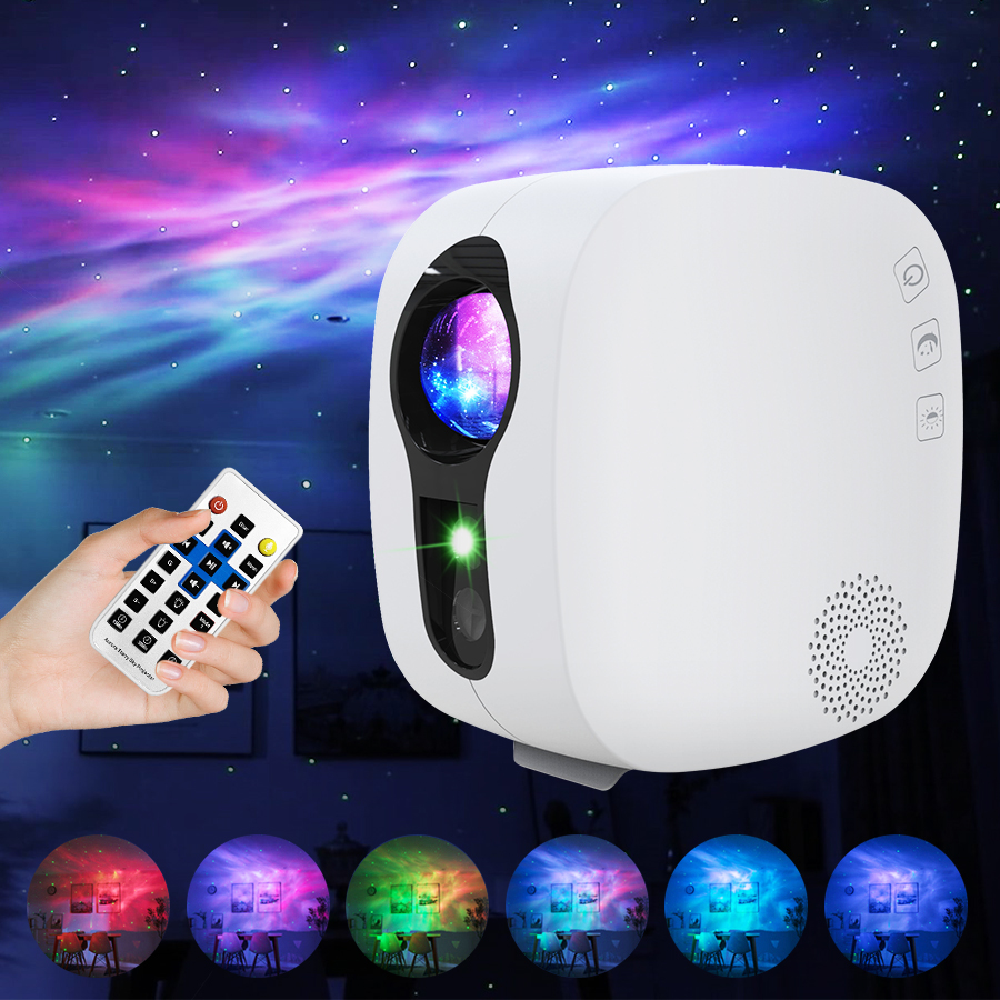 Starry Sky Projector Rotating Water Waving Night Light Led Colorful Nebula Cloud Lamp Atmospher Bedroom Beside Lamp