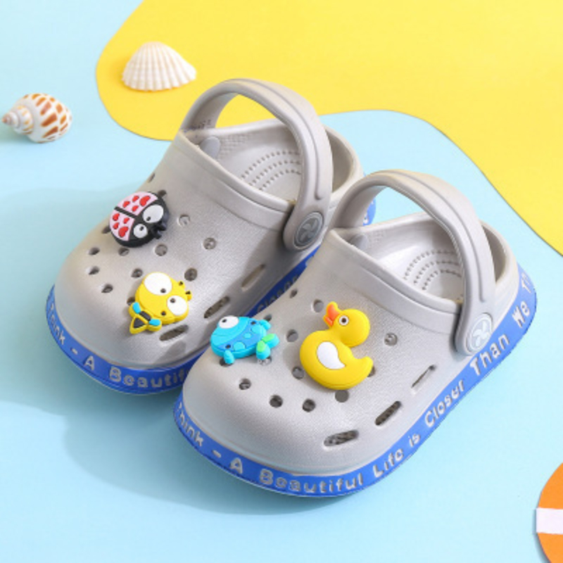 Baby Boys Girls Cartoon Summer Sandals Kids Baby Sandals Flat Heels Solid Cartoon Slippers Children's Garden Shoes