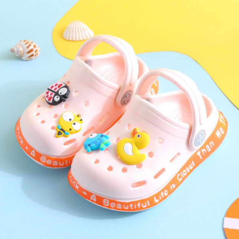 Baby Boys Girls Cartoon Summer Sandals Kids Baby Sandals Flat Heels Solid Cartoon Slippers Children's Garden Shoes