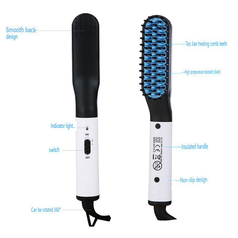 Professional Hair Comb Brush Beard Straightener Multifunctional Hair Straightening Comb Hair Curler Fast Heating Styling Tools