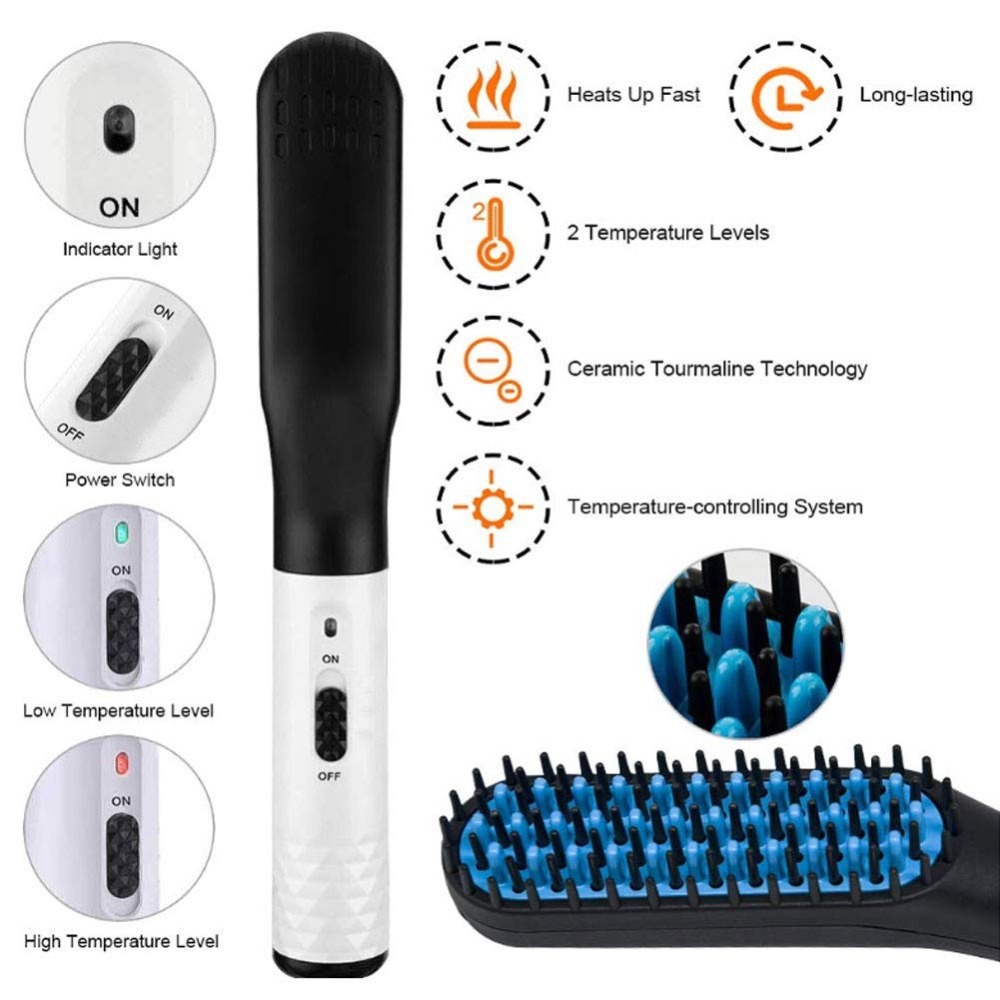 Professional Hair Comb Brush Beard Straightener Multifunctional Hair Straightening Comb Hair Curler Fast Heating Styling Tools