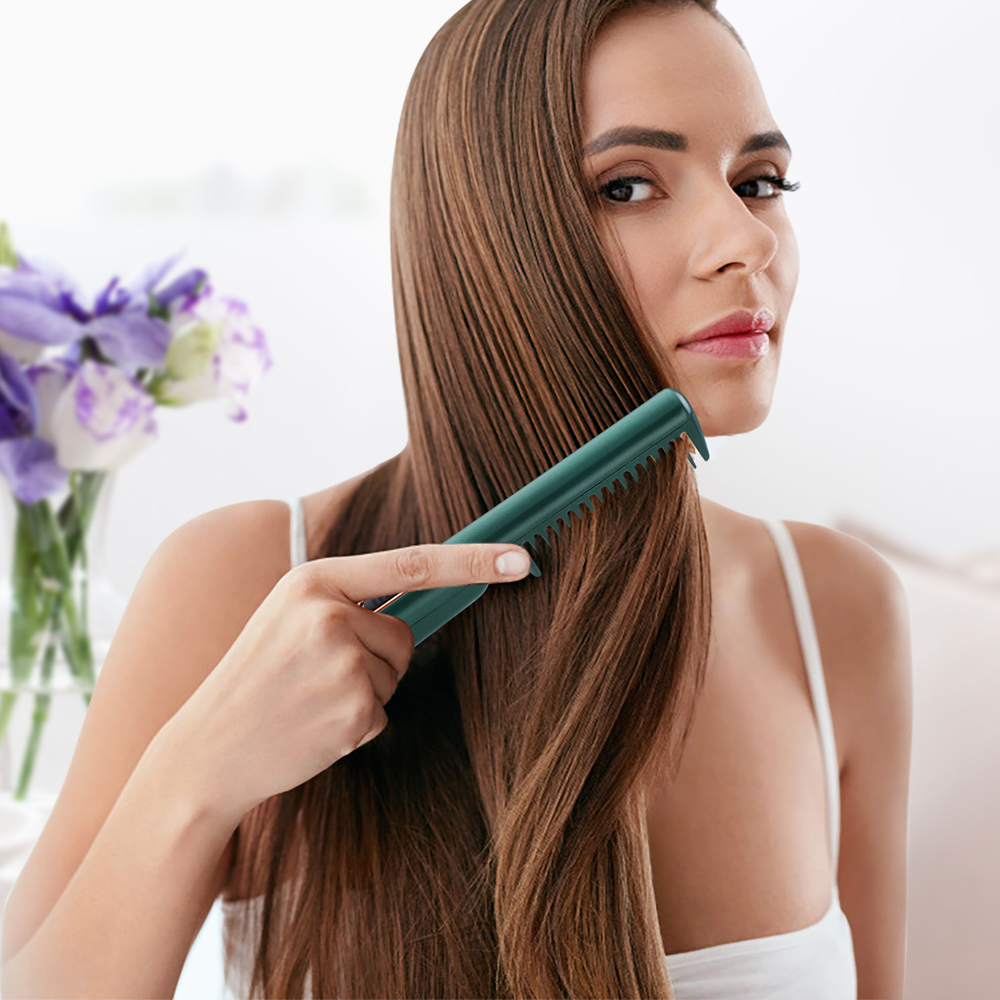 2 In1 Straightening Hair brush curls hot comb Electric Professional Smoothing Hairbrush Beard modeling iron Man untangling brush