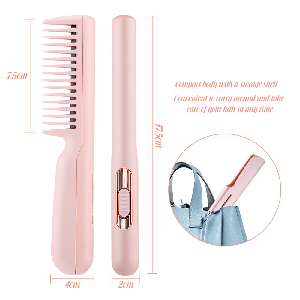 2 In1 Straightening Hair brush curls hot comb Electric Professional Smoothing Hairbrush Beard modeling iron Man untangling brush