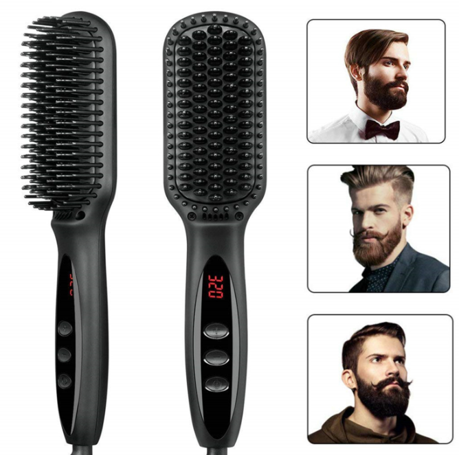 Electric Hair Straightening Comb Quick Beard Straightening Comb for Man Beard Straightener Brush Styling Comb Heat Brush